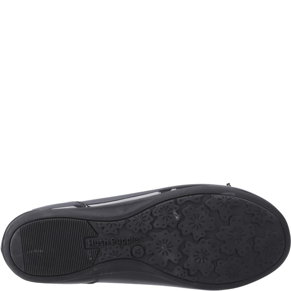 Hush Puppies Lillie Ballerina Patent Senior School Shoes