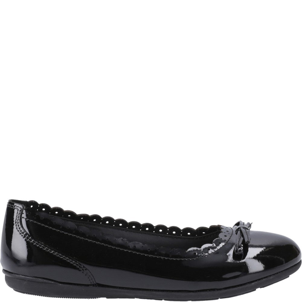 Hush Puppies Lillie Ballerina Patent Senior School Shoes