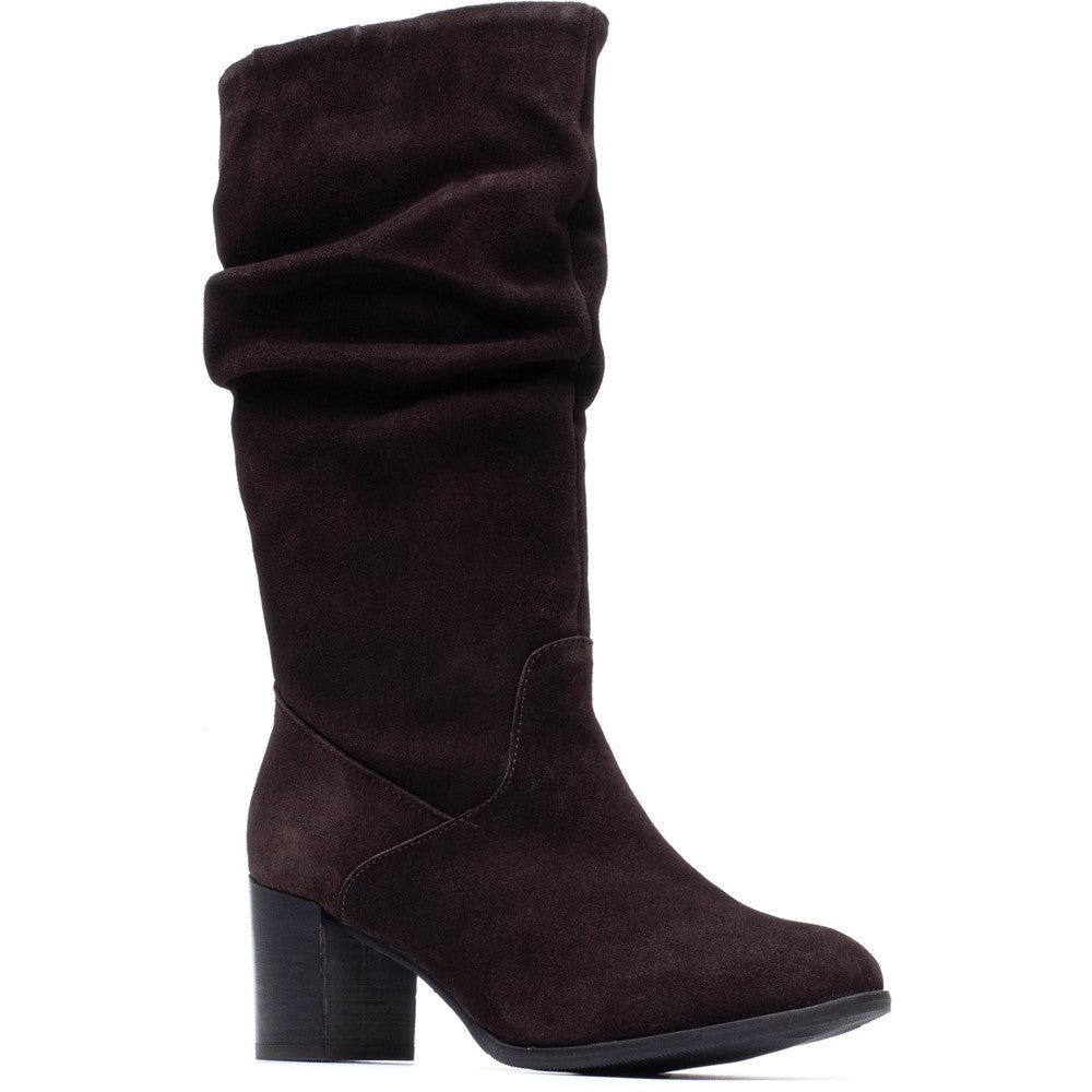 Hush Puppies Cosima Suede Ruched Boots