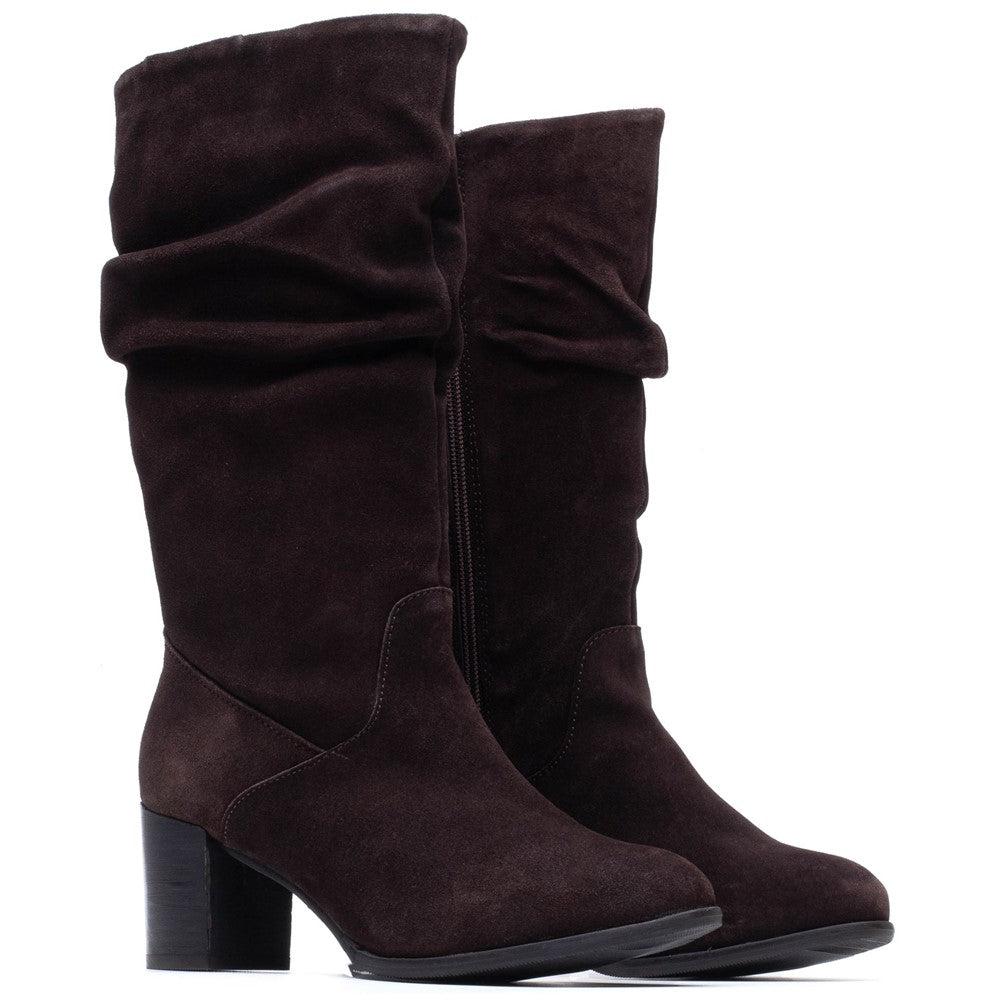 Hush Puppies Cosima Suede Ruched Boots
