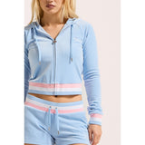 Juicy Couture Velour Cropped Stripe Hoodie