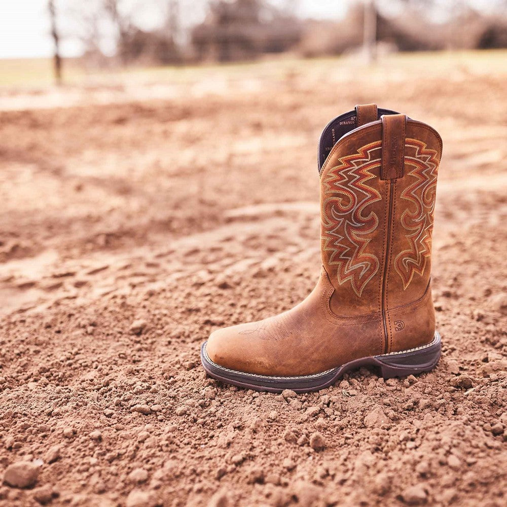 Stivali Rebel By Durango Stivali Western Durango Rebel™ - Pelle Marrone E Tan, Punta Squadrata, Stile Cowboy, Uomo Stivali Cowboy Uomo Punta Quadrata