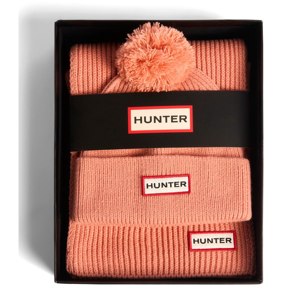Hunter Arrinay Ribbed Pom Beanie/Scarf Box Set