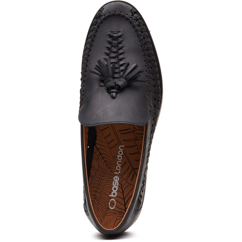 Base London Bracken Leather Weave Loafers