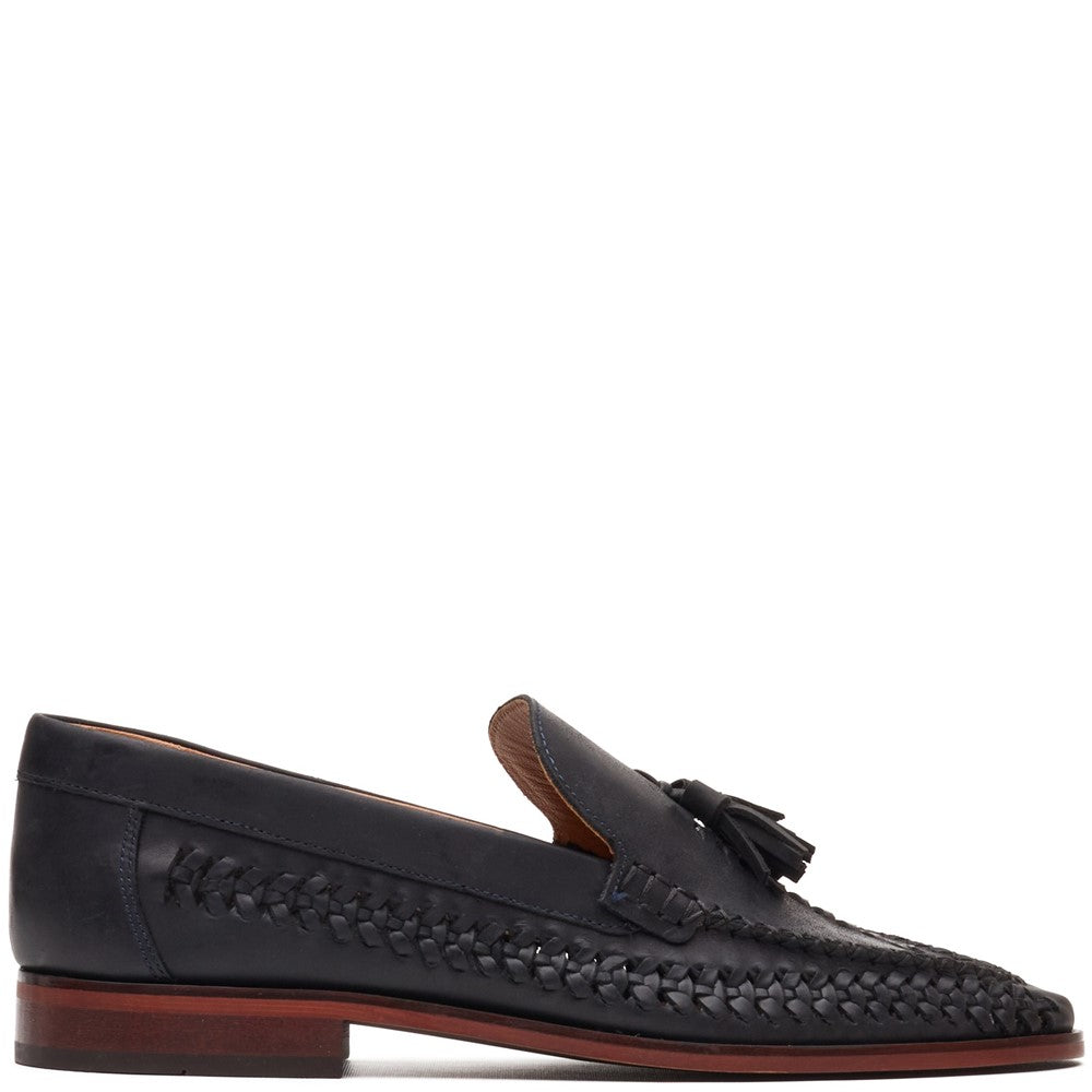 Base London Bracken Leather Weave Loafers