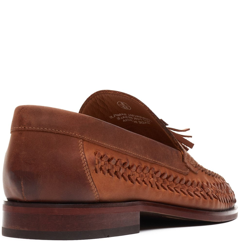 Base London Bracken Leather Weave Loafers