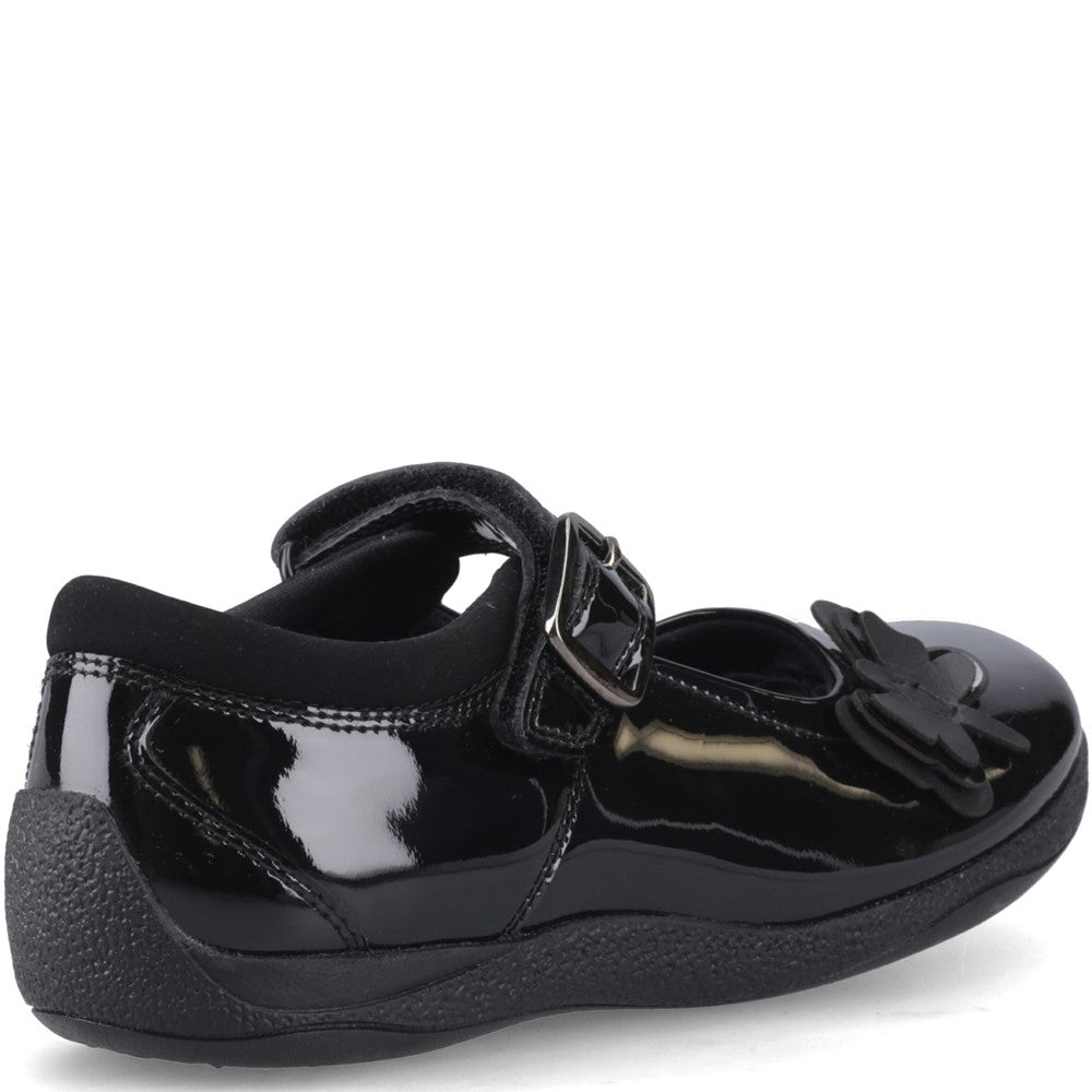 Hush Puppies Julie Ballerina Patent Junior School Shoes