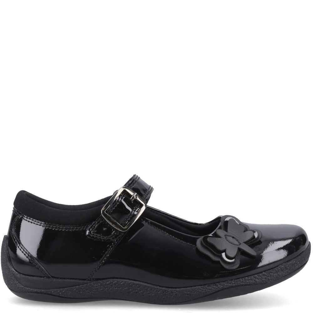 Hush Puppies Julie Ballerina Patent Junior School Shoes