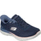 Navy mesh synthetic peach trim