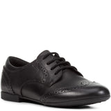 Geox J Plie B Smooth Leather Junior School Shoes