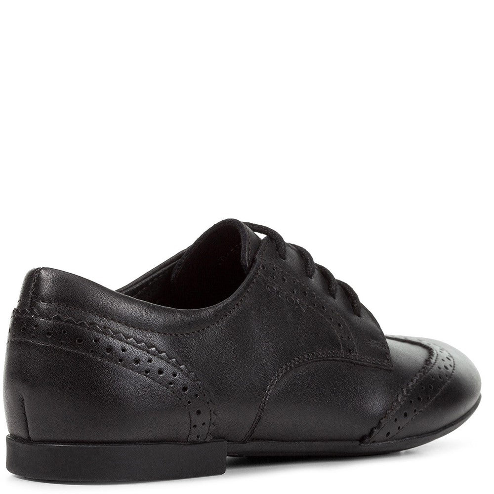 Geox J Plie B Smooth Leather Junior School Shoes