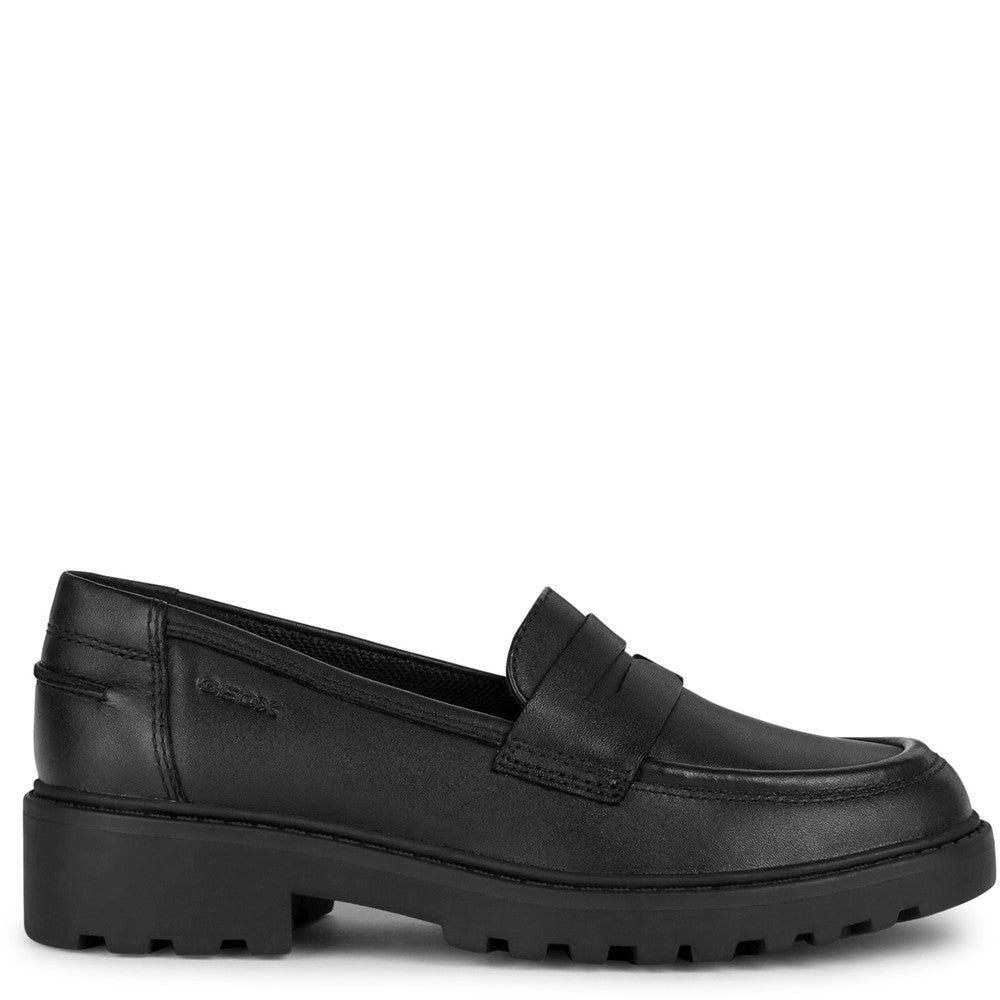 Geox J Casey G.C Smooth Leather Junior School Shoes