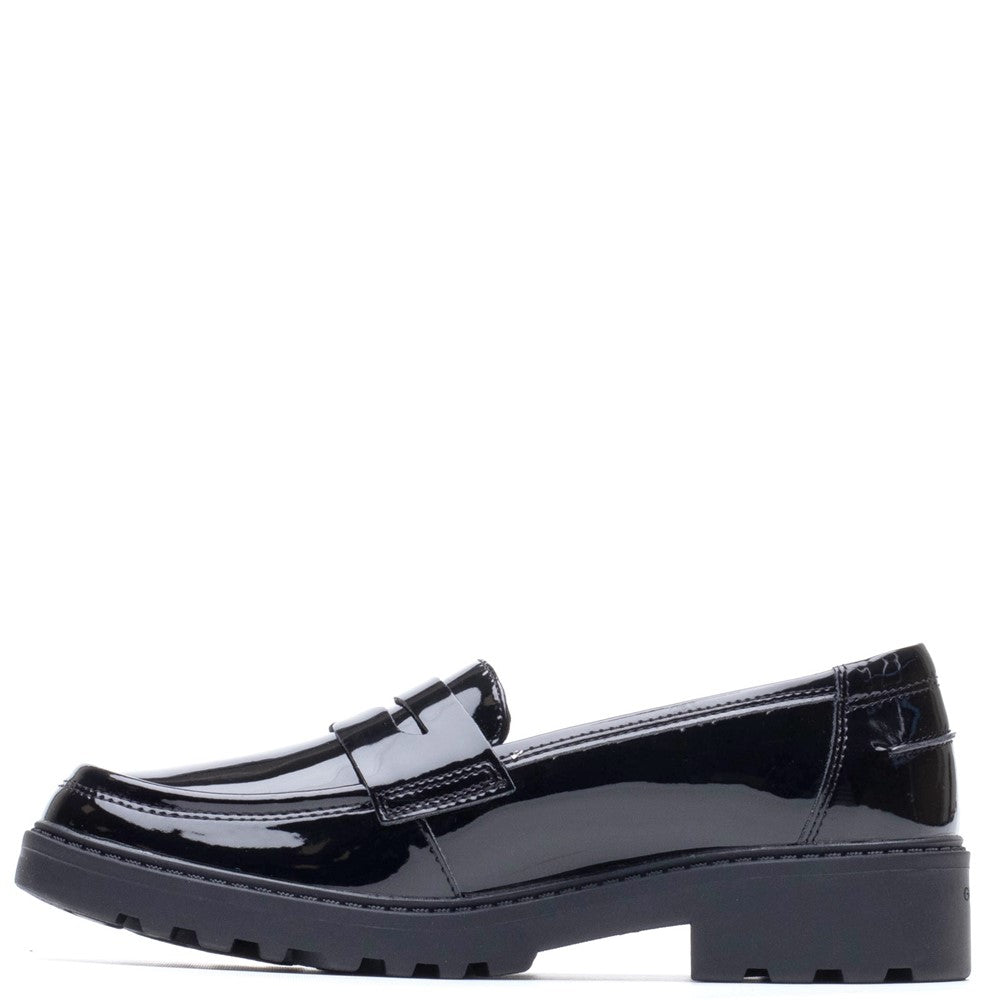 Geox J Casey G.C Smooth Leather Junior School Shoes