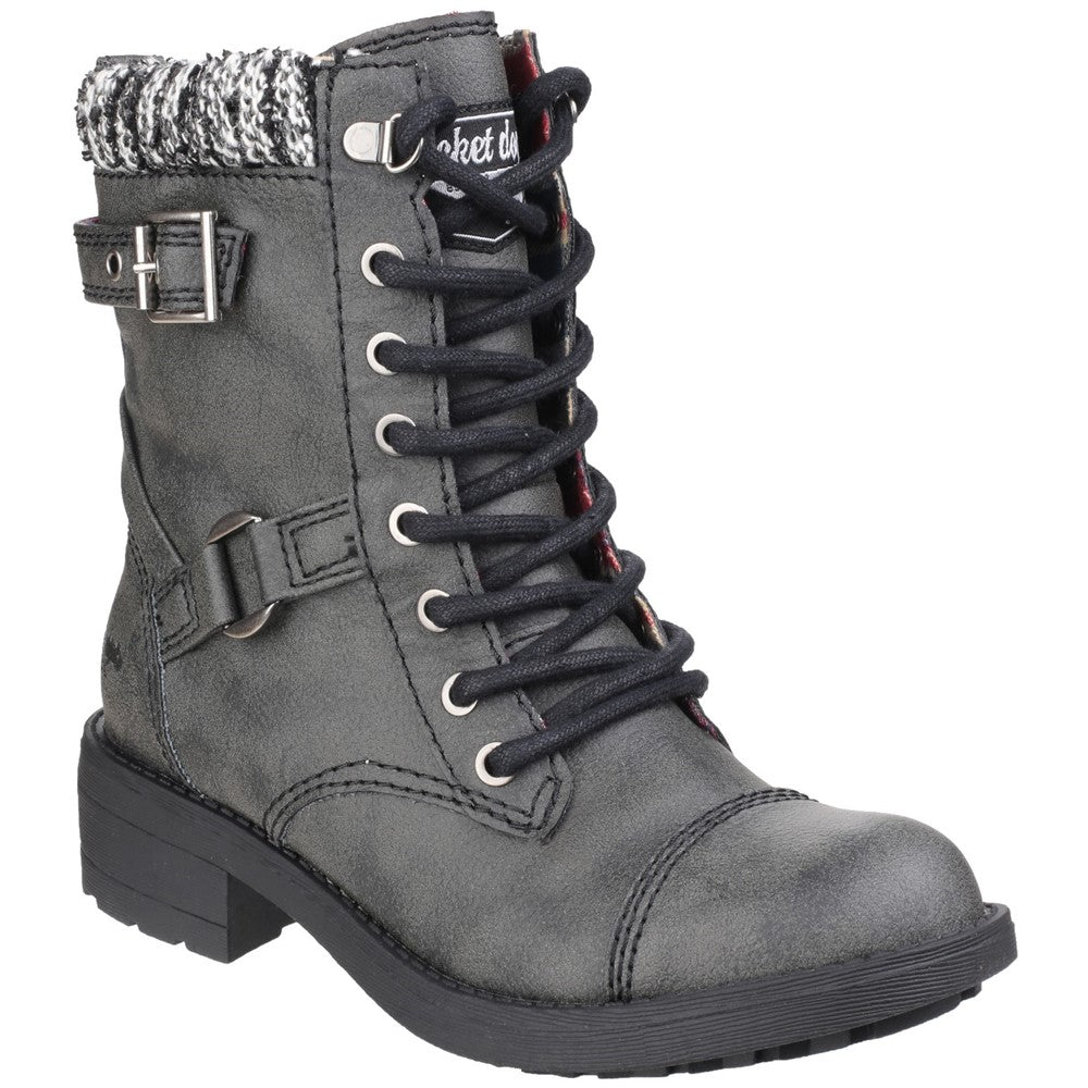 Womens Rocket Dog Thunder Galaxy Biker Boot Black – Brantano