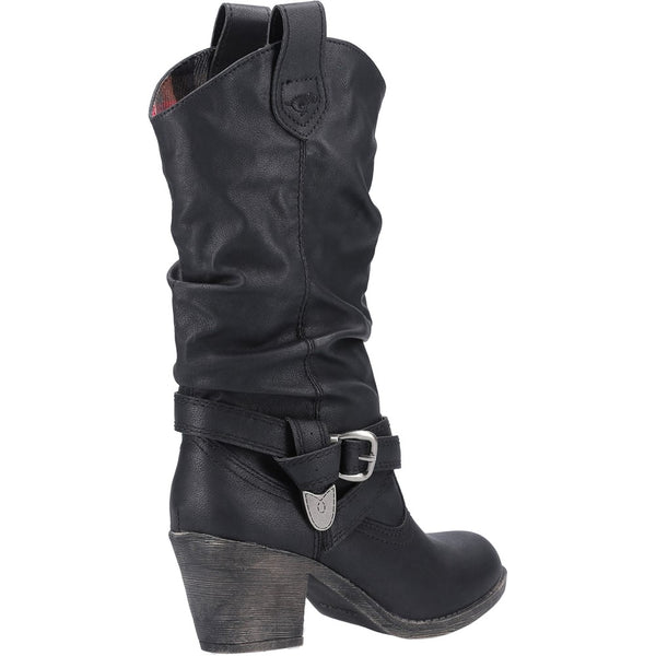 Womens Rocket Dog Sidestep MidCalf Western Boot Black Brantano