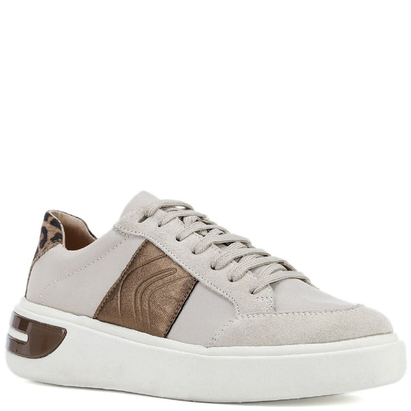 Geox D Ottaya F Lace Up Leather Trainers