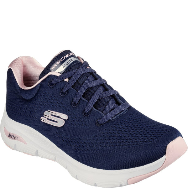 Womens Skechers Arch Fit Sunny Outlook Sports Shoe Navy