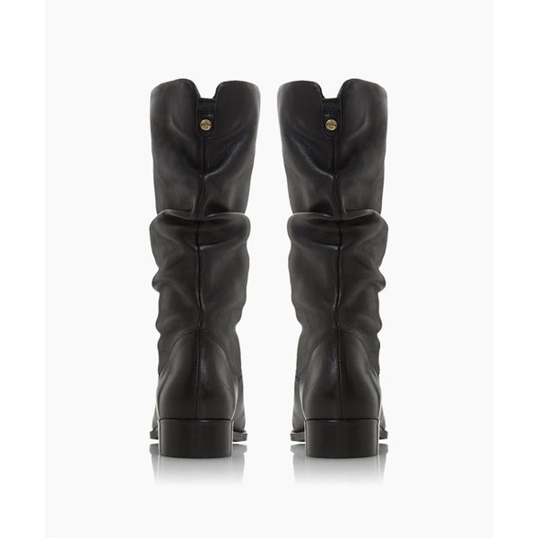 Womens Dune Rosalindas Ruched Calf Boots Black Brantano