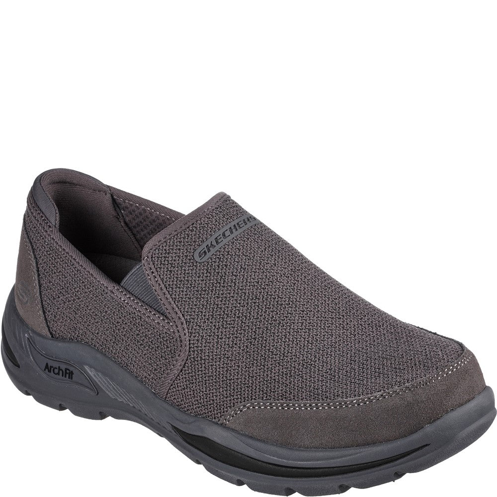Mens Skechers Arch Fit Motley Ratel Shoes Charcoal | Brantano