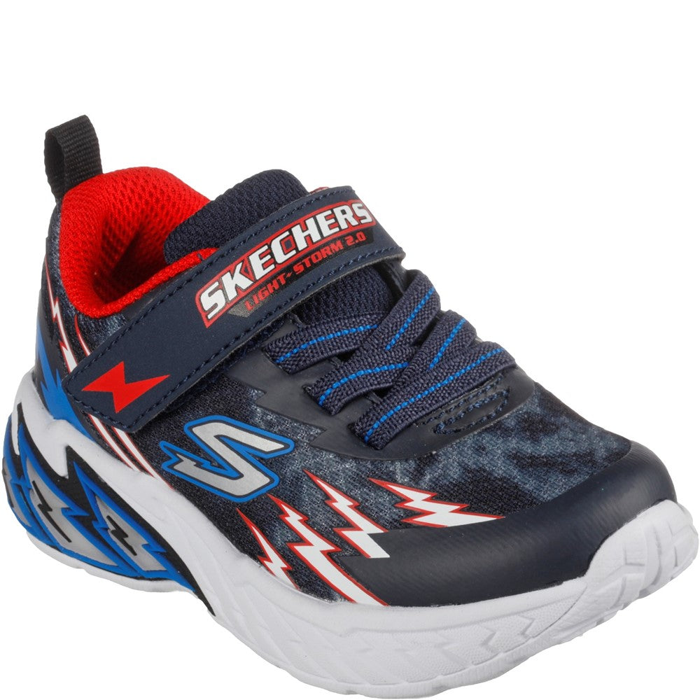 Boys Skechers Light Storm 2.0 Trainers Navy Brantano
