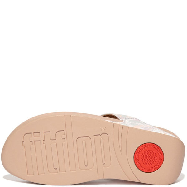 Womens Fitflop Lulu Art Dye Leather Toe Post Sandals Beige Brantano