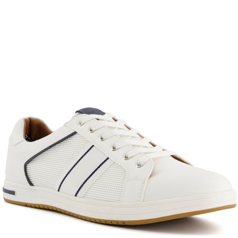 Mens Dune True Stripe Panel Trainers White Brantano