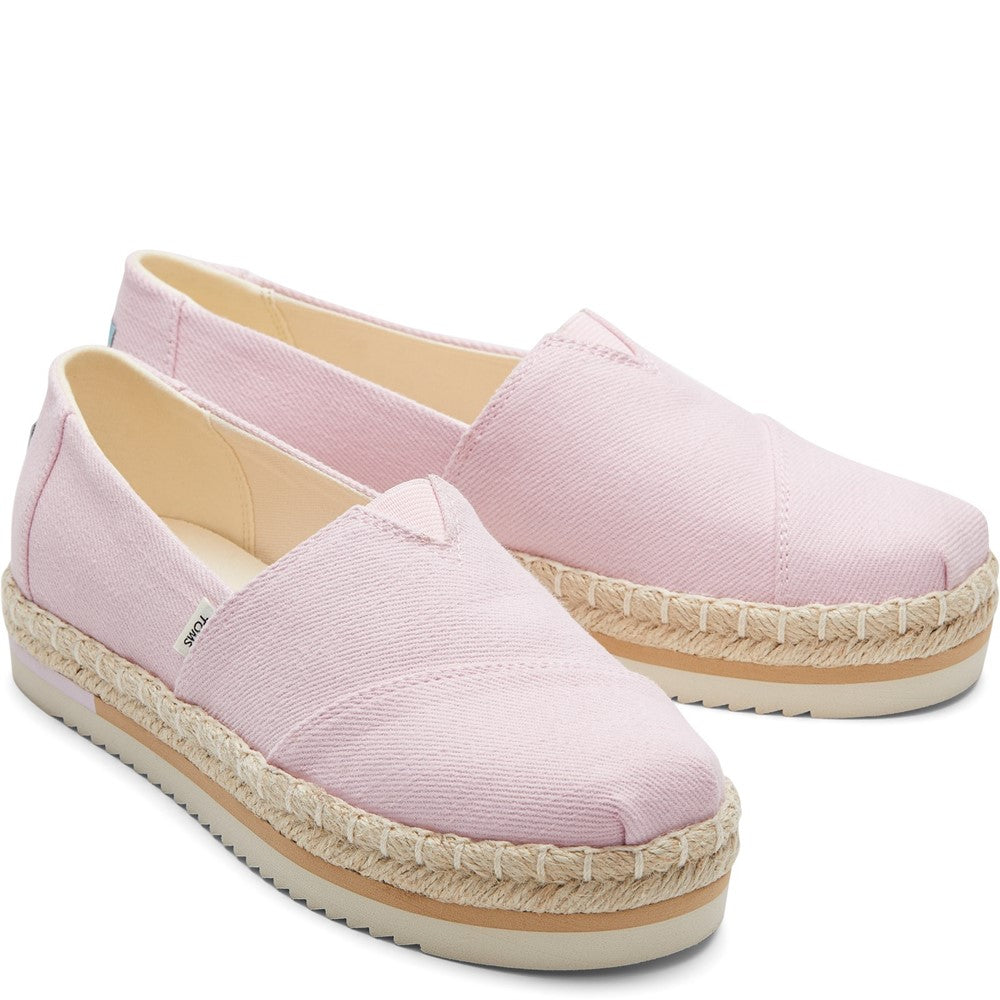 Womens TOMS Alpargata Platform Rope Shoes Pink