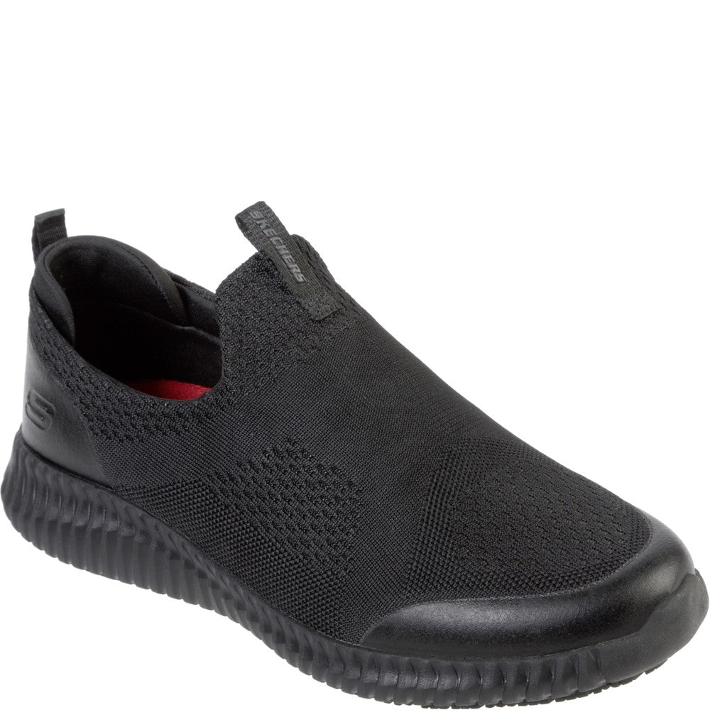Mens Skechers Workwear Cessnock Colleton Slip Resistant Shoe Black