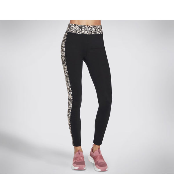 Womens Skechers Go Strech Mini Cheetah Legging Brown