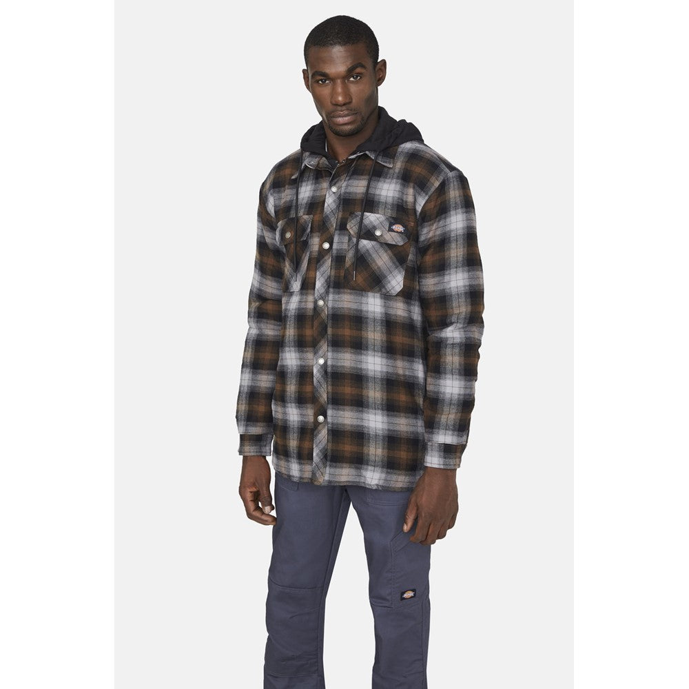 Dickies Fleece Hood Flannel Shirt Jacket