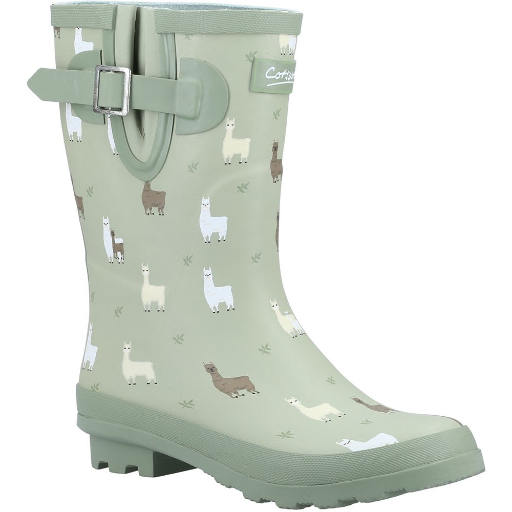 Cotswold Blenheim Women's Wellington Boots - Short Rubber Chelsea Rain Boots, Green (Size 11)