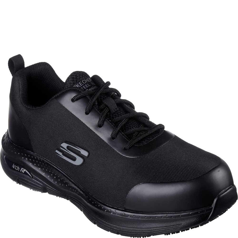 Mens Skechers Workwear Arch Fit Sr Ringstap Safety Trainer Black
