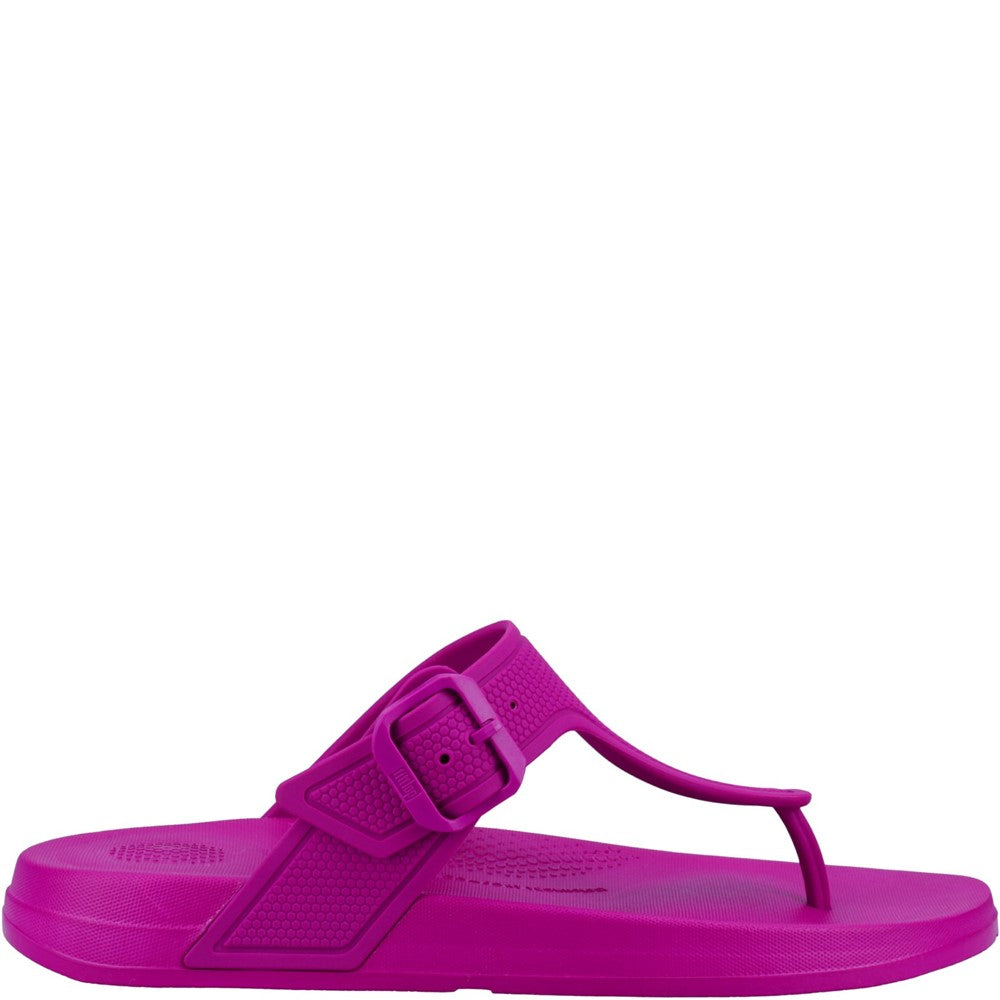 Womens Fitflop iQUSHION Adjustable Buckle Flip-Flops Purple – Brantano