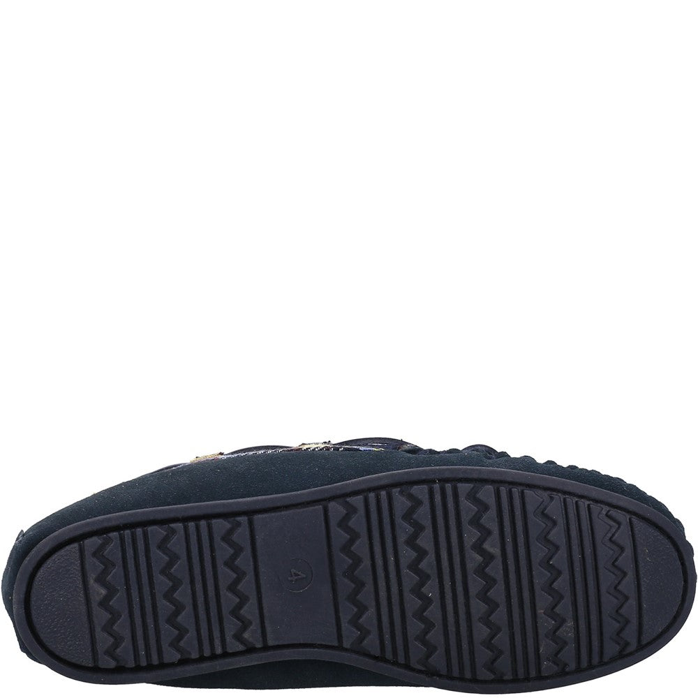 Womens Cotswold Chatsworth Slippers Navy