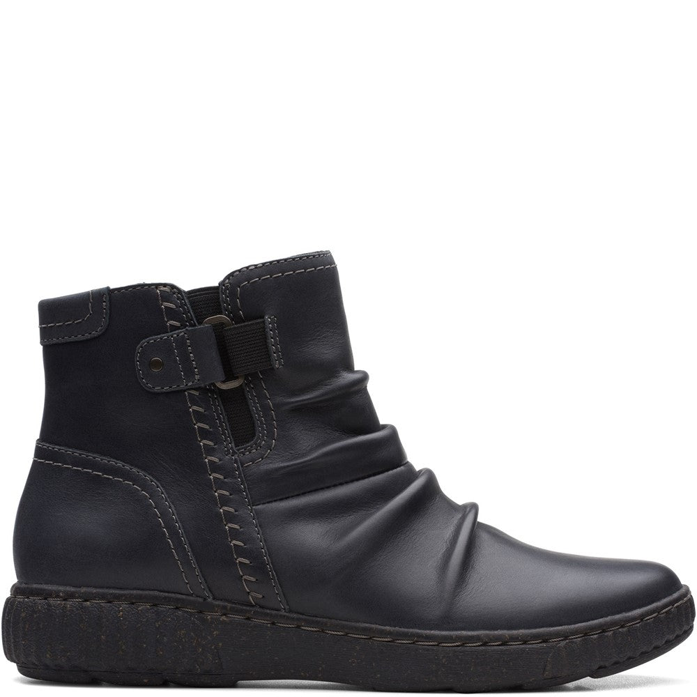 Womens Clarks Caroline Orchid Zip Boots Black Brantano