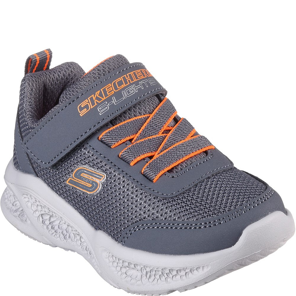 Boys Skechers S-Lights: Meteor-Lights Shoe Charcoal – Brantano