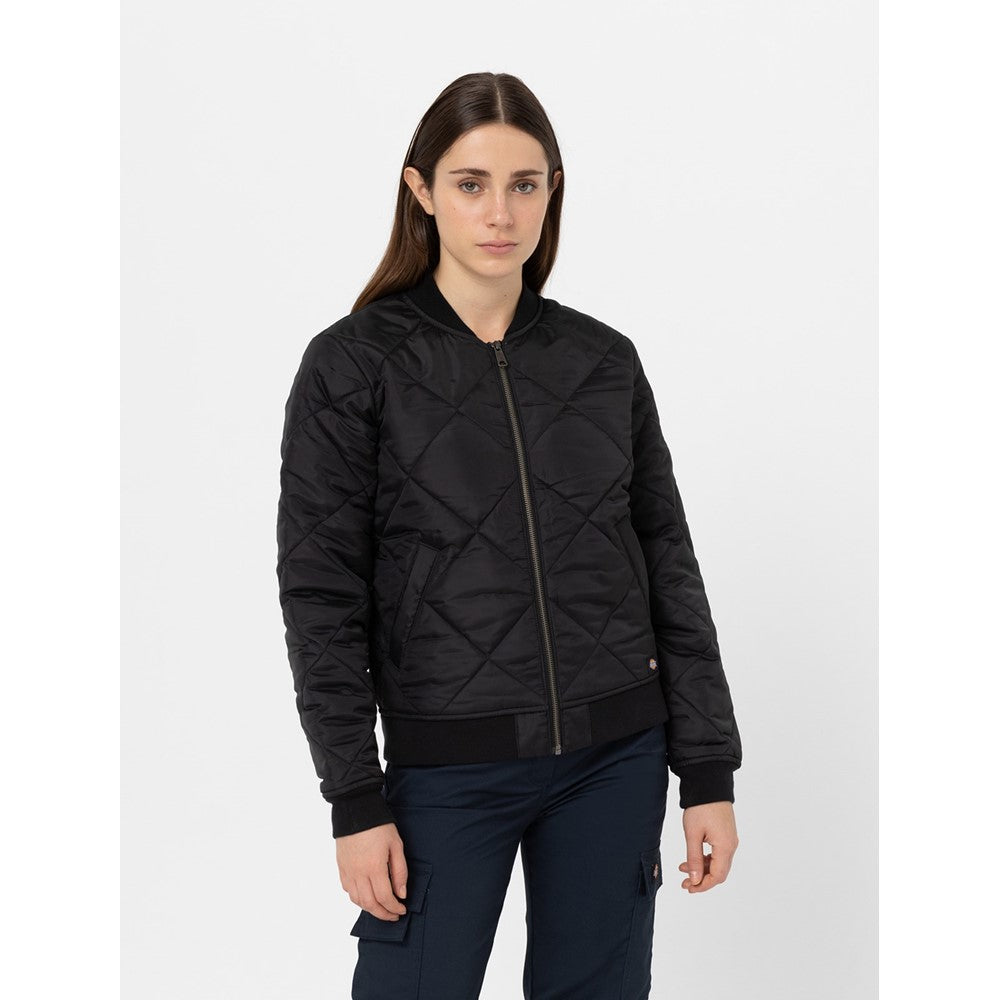 Womens Dickies Quilted Bomber Jacket Black – Brantano