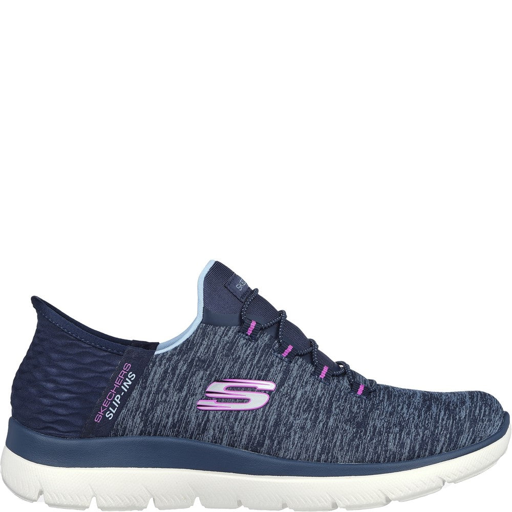 Skechers Womens Summits Dazzling Haze Wide Fit Slip Ins Navy Shoes 149937W