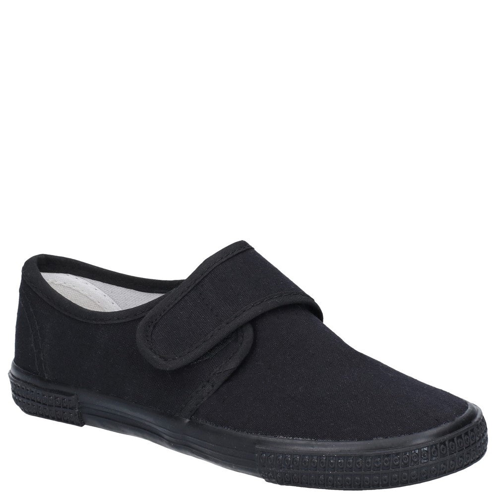 Kids Mirak Plimsolls Touch Fastening Black Brantano